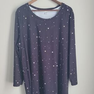 Nanu Womens Size 3X Starry Night 3/4 Sleeve Dress Tunic Whimsigoth Witchy